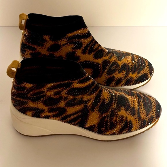 NEW NEVER WORN! Alex Marie Black and Gold Sparkling Embellished Sneakers - Picture 2 of 6